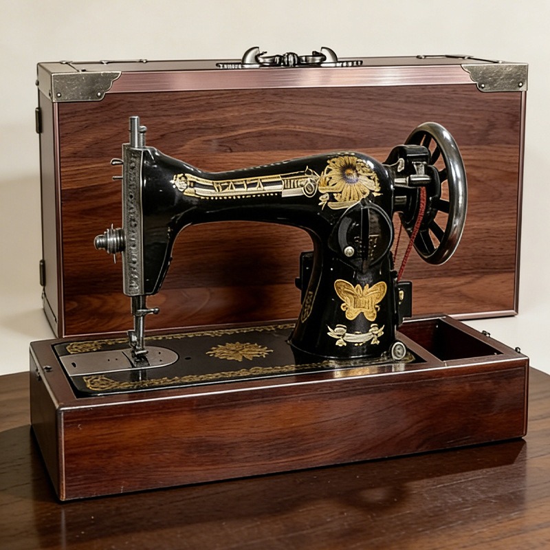 Collectible Vintage Tools - Antieke voetbediende naaimachine met vintage kop