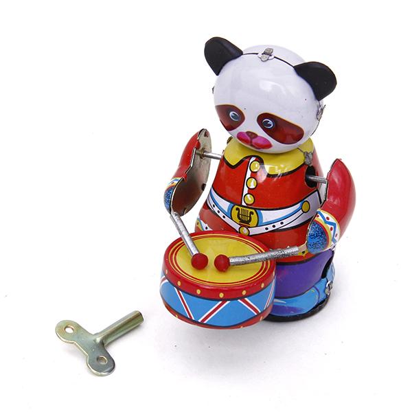 Vintage Collectible Toys - Opwindbaar mechanisch panda-drummerspeelgoed Vintage stijl verzamelbaar