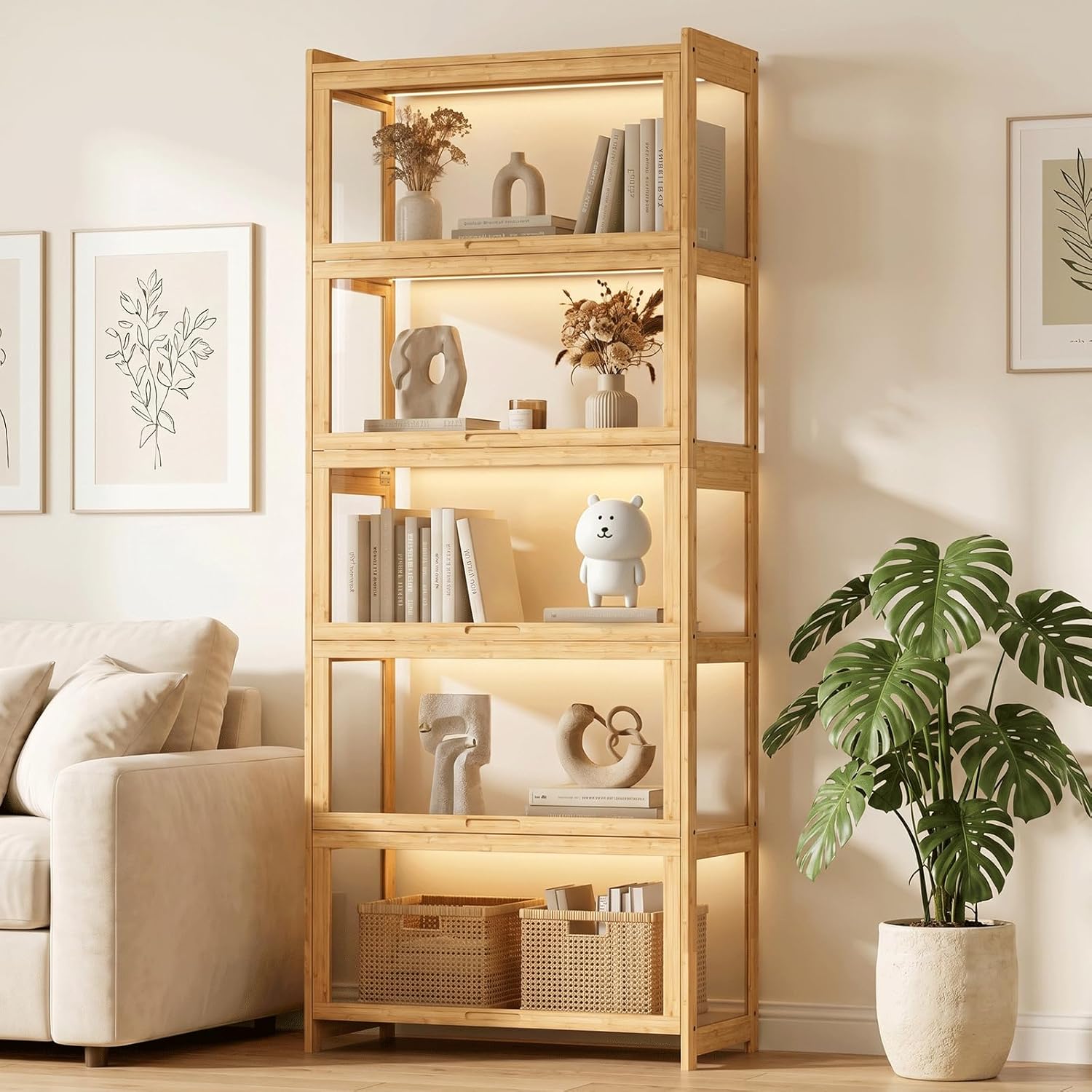 Collectible Collection - Vitrinekast met acryldeuren, 5-laags curiosakast voor