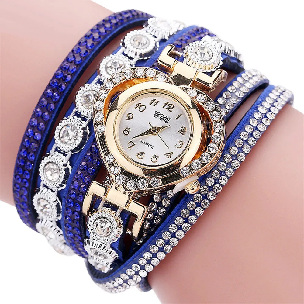 Vintage Watch Crystal - Prachtige Vrouwen Diamant Ingelegde Horloge Retro