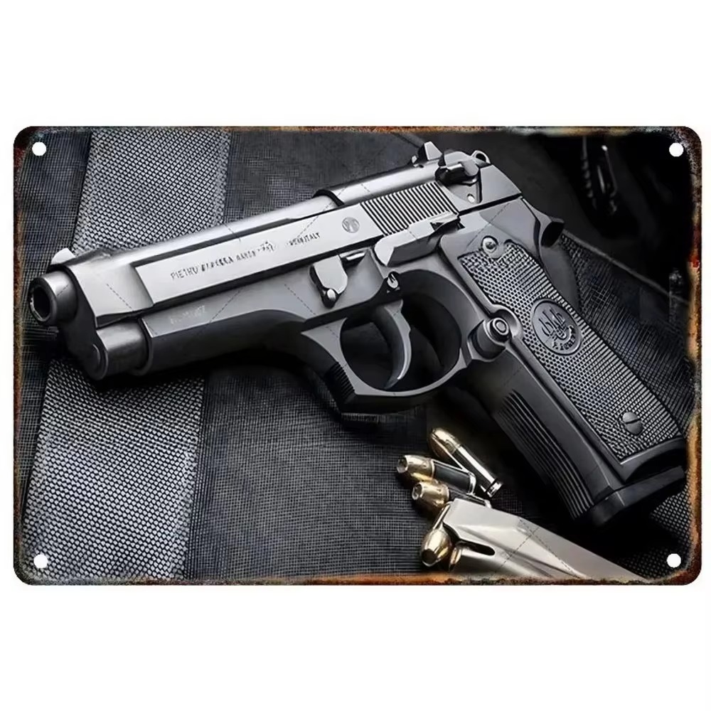 Vintage Collectibles & More Llc Photos - Vintage Retro Airsoft Pistool Metalen Bord