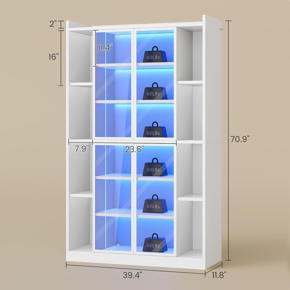 71 inch hoge vitrinekast met 6 - Collectible Collection recensie en prijs