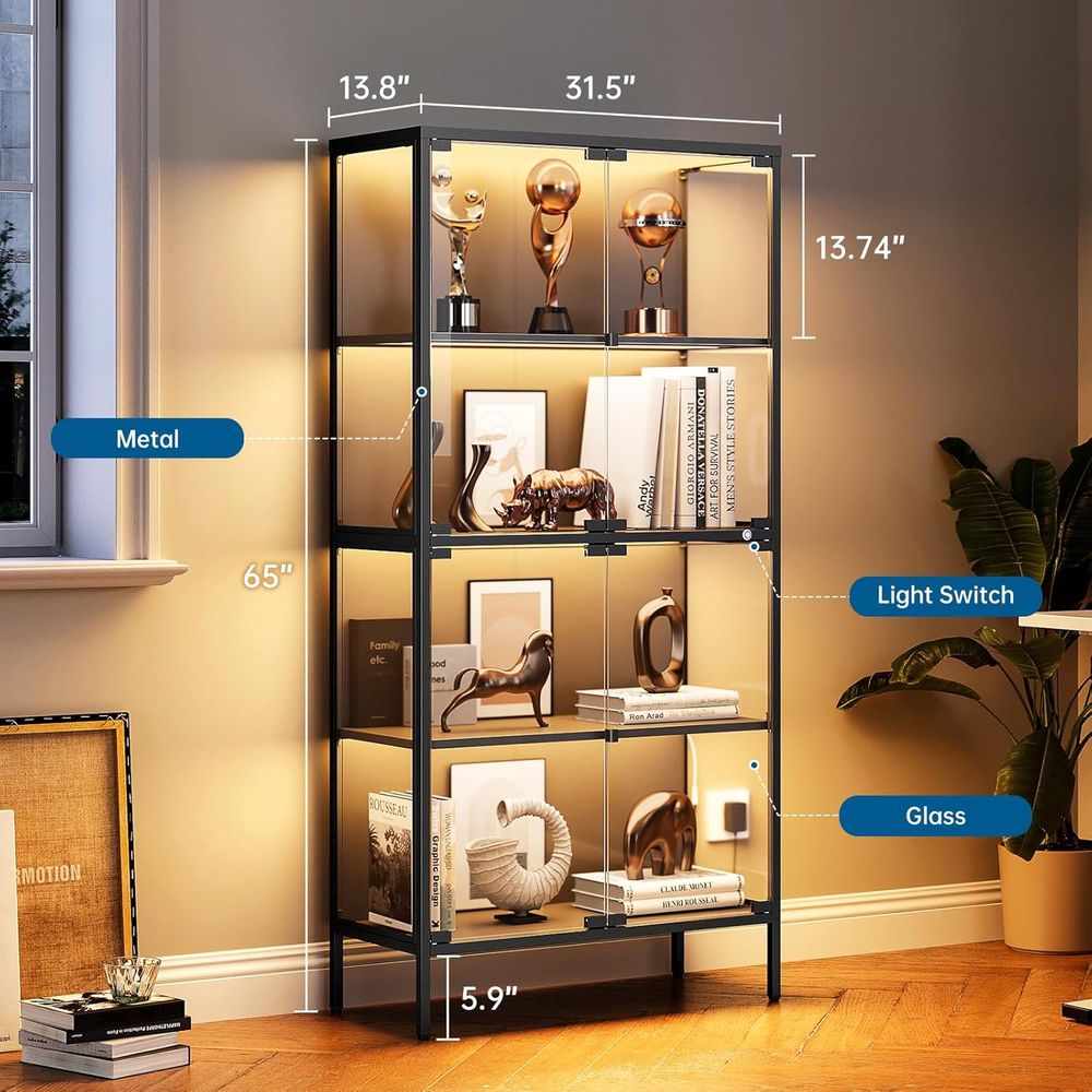 65 LED-verlichte glazen vitrin - Collectible Collection recensie en prijs